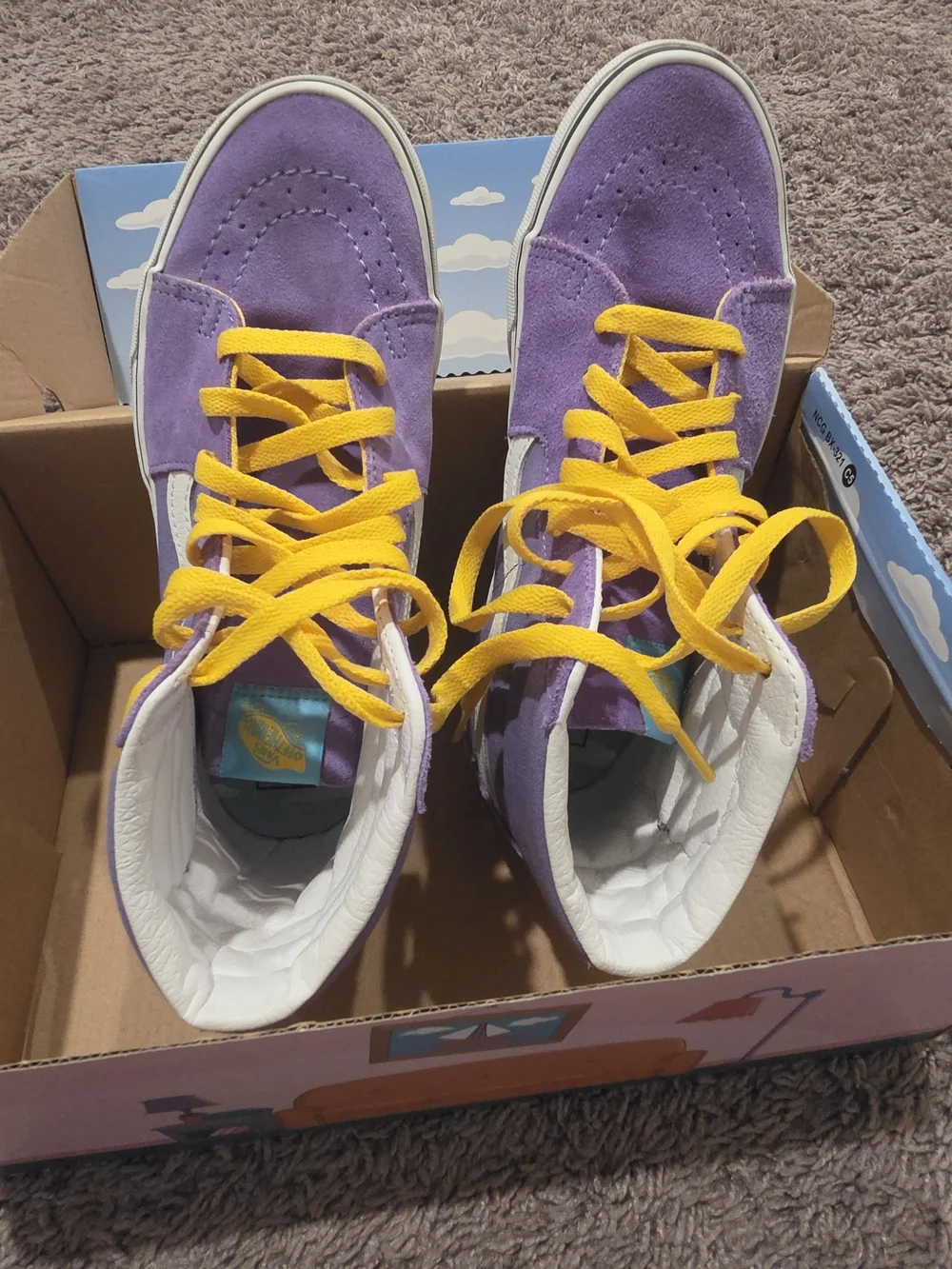 Vans Kids' Purple High-Top Sneakers with Lisa Simpson Graphic
